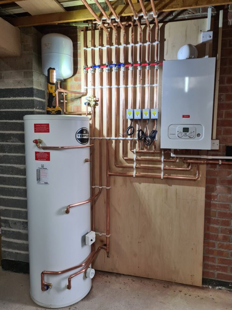 Main system boiler with a Tempest cylinder and four heating zones