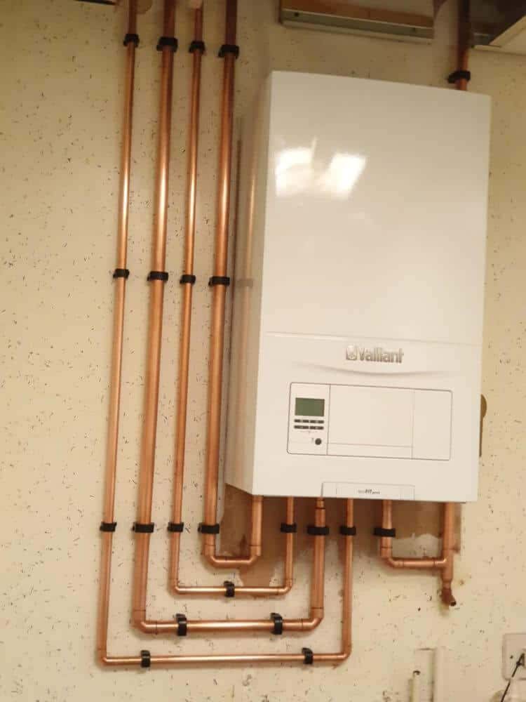 Vaillant ecoFIT pure with pipework dressed into the corner