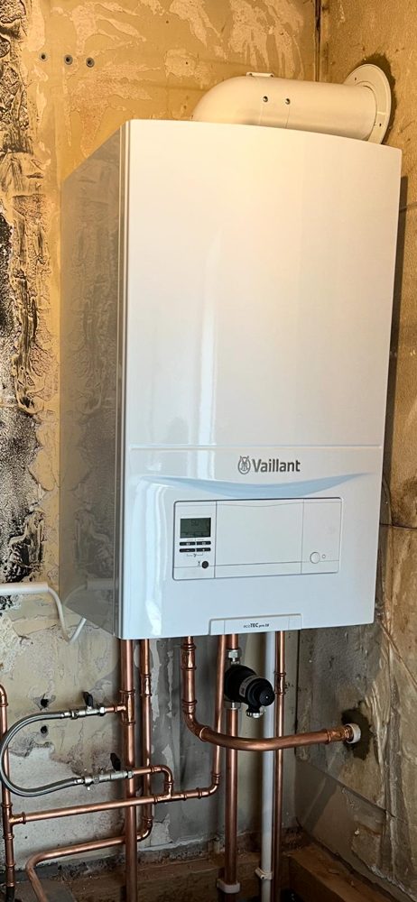 Vaillant ecoTEC pro 28 combi with a vertical flue