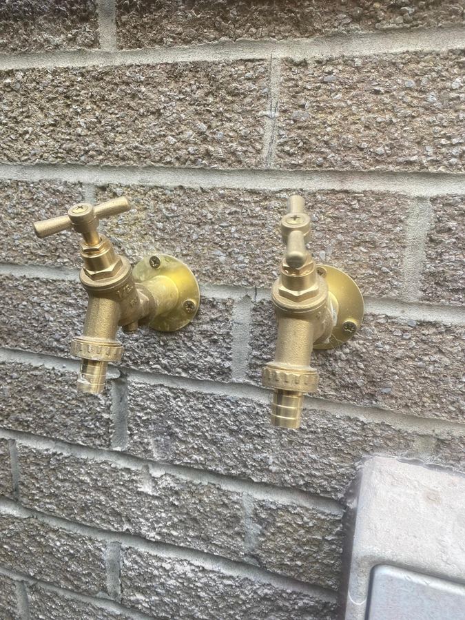 Outside taps fitted
